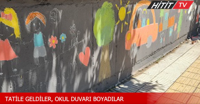 Tatile Geldiler Okul Duvarı Boyadılar 