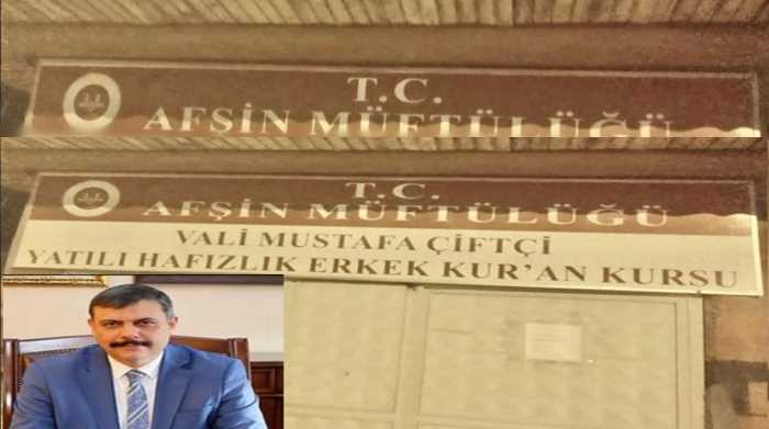 Vali Mustafa Çiftçi’nin adı Afşin’de  Kur’an Kursu’na verildi