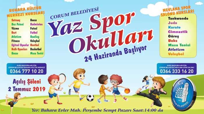 Yaz Spor Okulları 24 branşta 24 Haziranda başlıyor