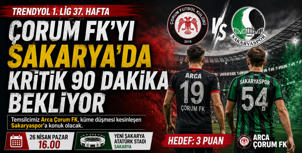 Çorum FK - Sakarya Spor  Deplasmanında!