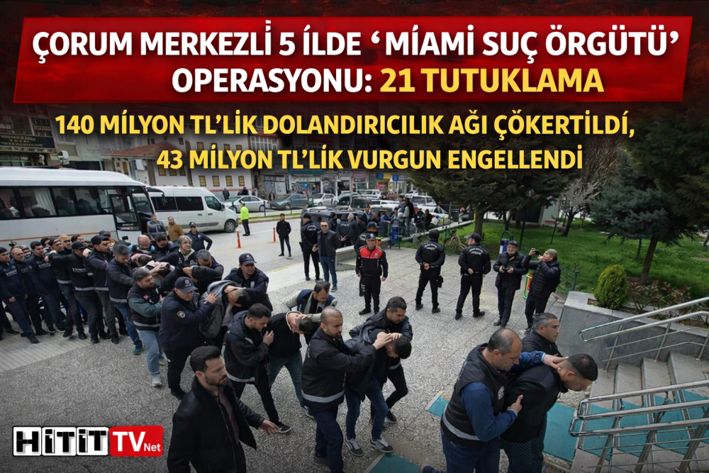 Çorum Merkezli 5 İlde “Miami suç örgütü” Çöke…